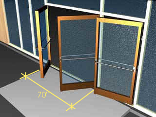 Independently operated door leaves