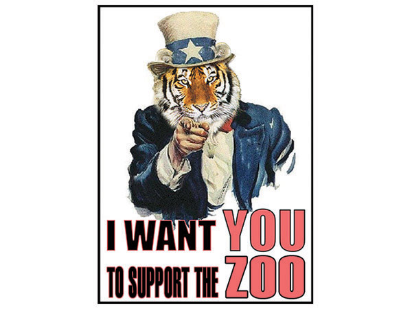 Sign requesting donations for the Buffalo Zoo. Courtesy of the Buffalo Zoo