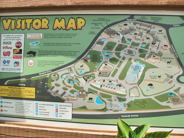 Vistor Map for the Buffalo Zoo. Photo by Irus Braverman