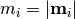 m_i = |\mathbf{m}_i|