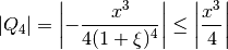 |Q_4| = \left|-\frac{x^3}{4(1 + \xi)^4}\right| \leq \left|\frac{x^3}{4}\right|