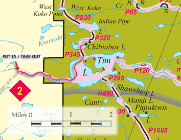 Algonquin - Lake Chibiabos Route Map