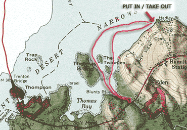 Mount Desert Narrows paddle route