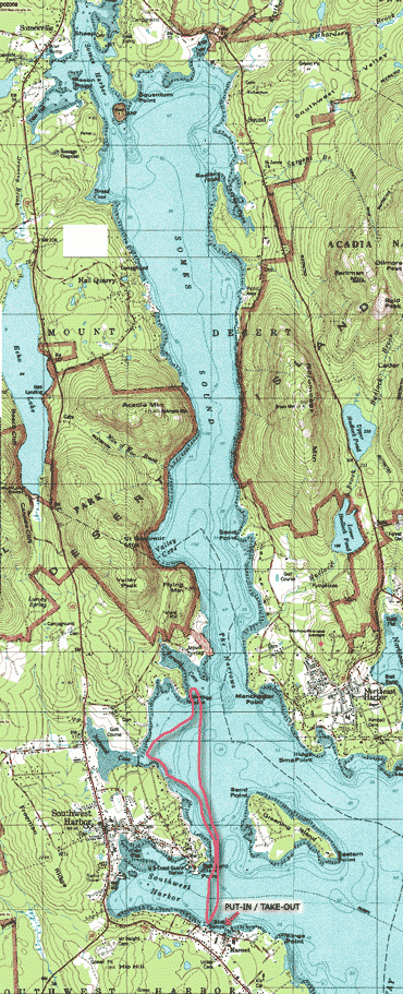 Somes Sound paddle route