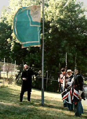 Fenian Flag raised at Fort Erie during the invasion