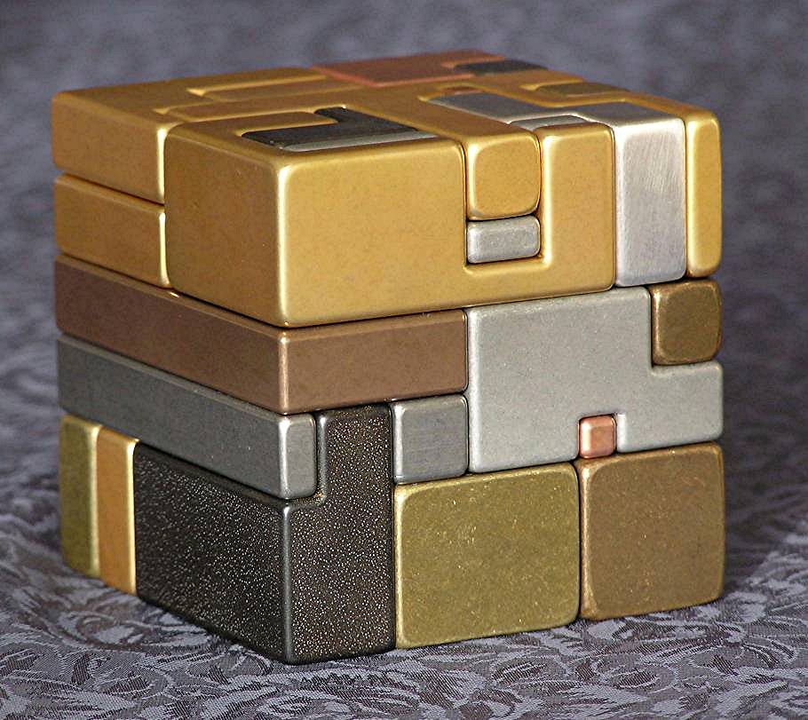 puzzle cube metallic