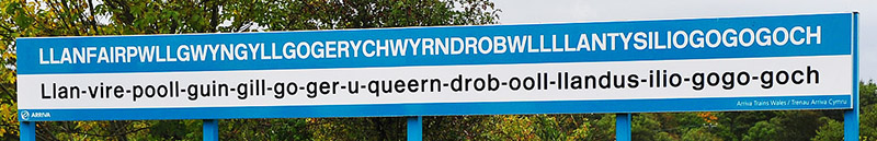 Llanfairpwllgwyngyllgogerychwyrndrobwllllantysiliogogogoch