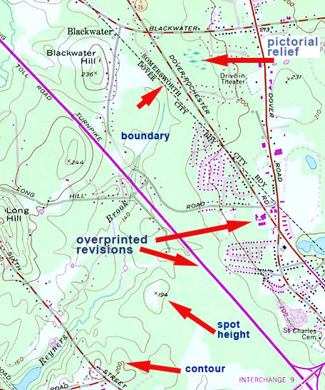 map showing map features