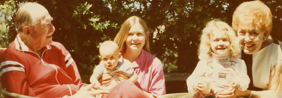 Travis, Tina, Grandchildren Lee and Kristina, and Lysa ,1985