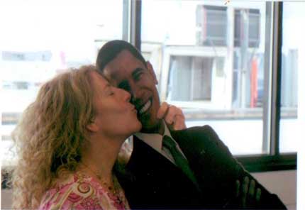 Laurie Kisses Obama