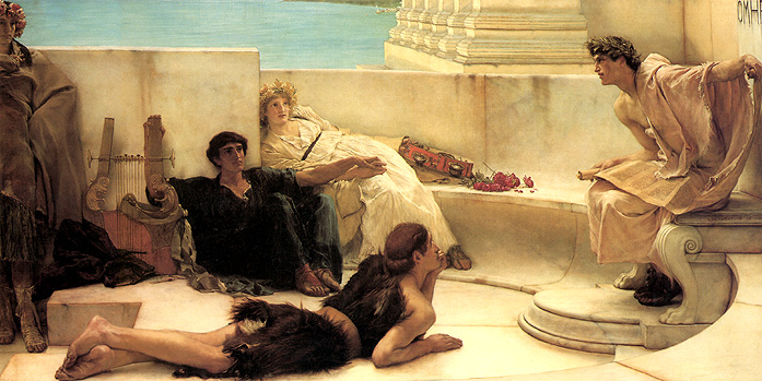 'Reading Homer' --Alma-Tadema (1836-1912)