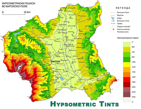 Hypsometric map