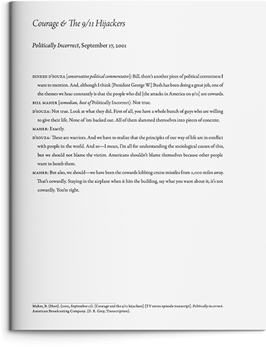 Courage and the 9/11 Hijackers by Bill Maher