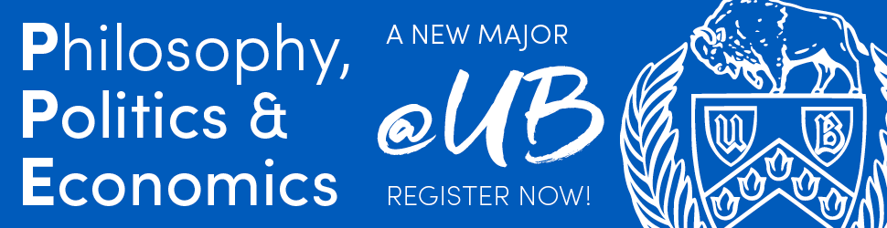 Advertisement for the Philosophy, Politics, and Economics major at UB
