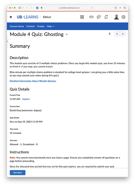 Module 4 quiz. Due September 9