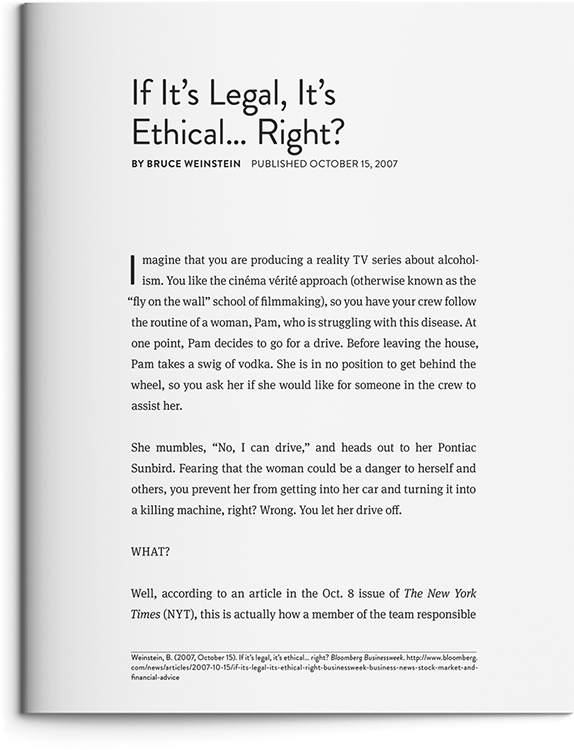 If It&rsquo;s Legal, It&rsquo;s Ethical&hellip; Right? by Bruce Weinstein