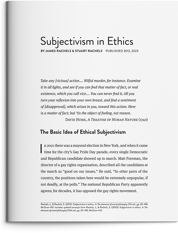 Subjectivism in Ethics by James Rachels & Stuart Rachels