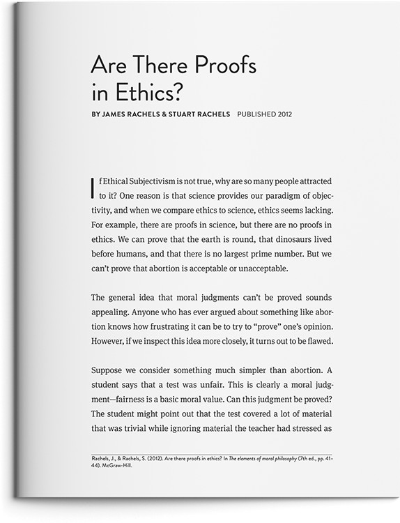 Are There Proofs in Ethics? by James Rachels & Stuart Rachels