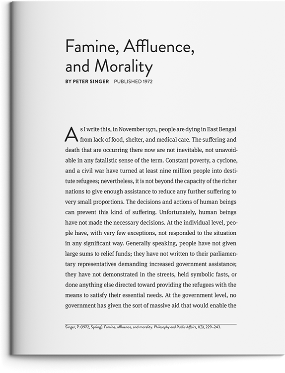 Famine, Affluence, and Morality by Peter Singer