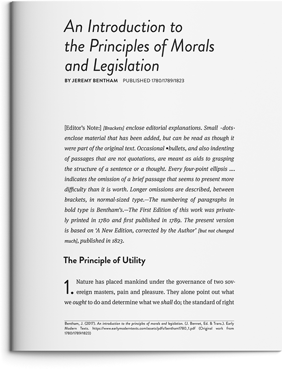 An Introduction Concerning the Principles of Morals and Legislation by Jeremy Bentham