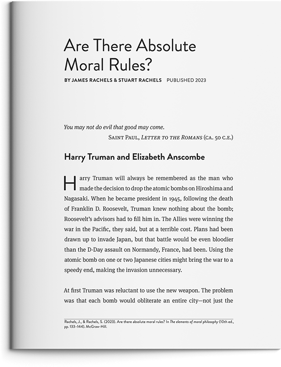 Are There Absolute Moral Rules? by James Rachels & Stuart Rachels