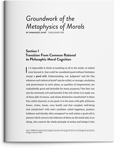Groundwork of the Metaphysics of Morals by Immanuel Kant