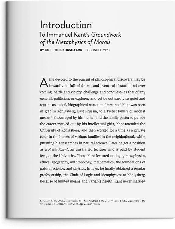 Introduction by Christine Korsgaard