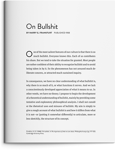 On Bullshit by Harry Frankfurt