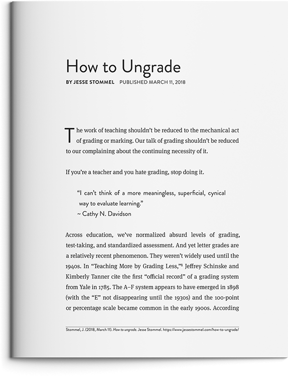 How to Ungrade by Jesse Stommel