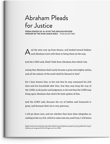 Abraham Pleads for Justice from Genesis 18.