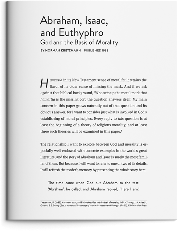 Abraham, Isaac, and Euthyphro by Norman Kretzmann