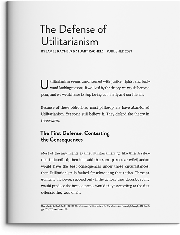 The Defense of Utilitarianism by James Rachels & Stuart Rachels