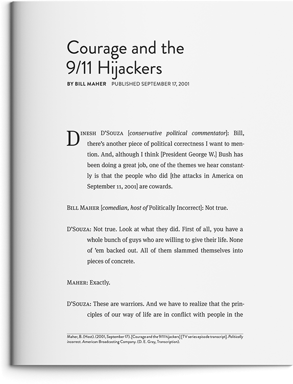 Courage and the 9/11 Hijackers by Bill Maher