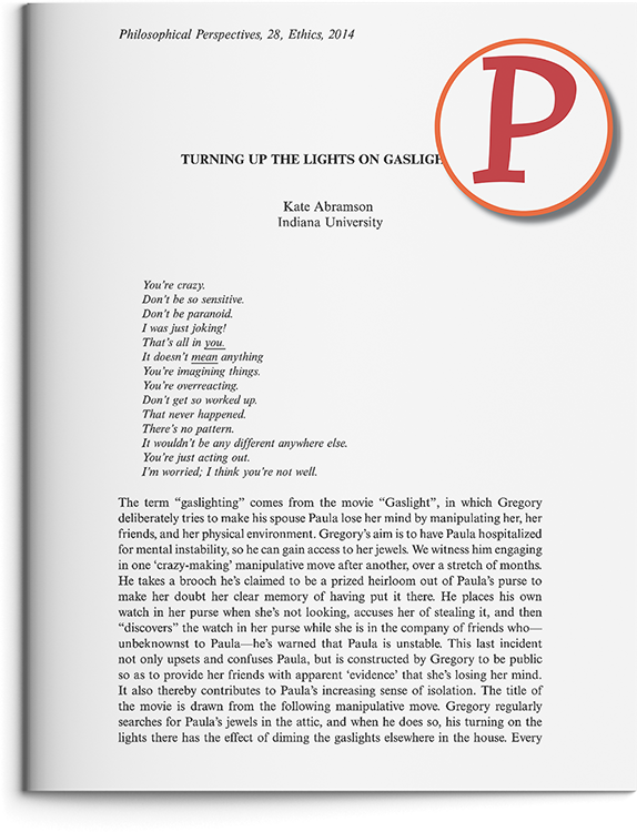 Turning Up the Lights on Gaslighting by Kate Abramson