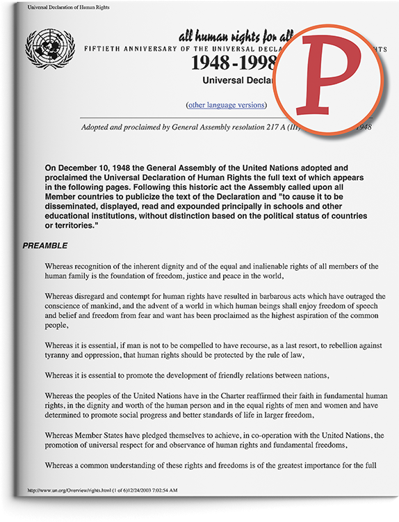 The Universal Declaration of Human Rights by the United Nations General Assembly and
					      Rights by Shelly Kagan