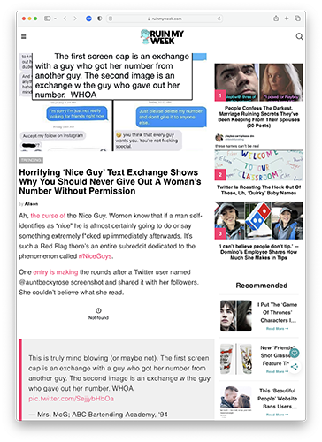 Original tweet by Mrs. McG.