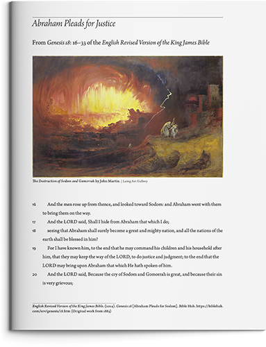 Abraham Pleads for Justice from Genesis 18.