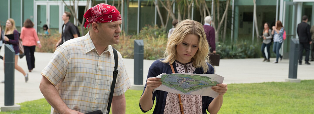 Woman looks at a map.