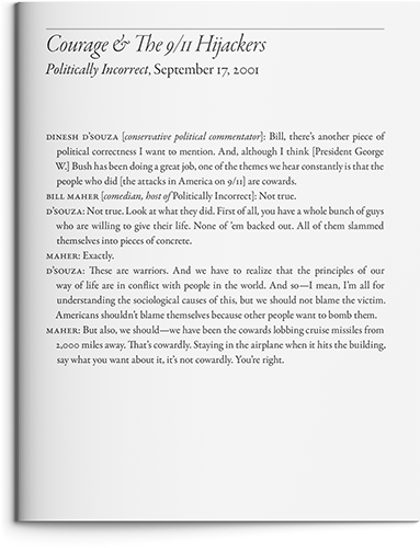 Courage and the 9/11 Hijackers by Bill Maher