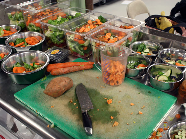 Food preparation for primates at the Buffalo Zoo, courtesy of Joseph Holler