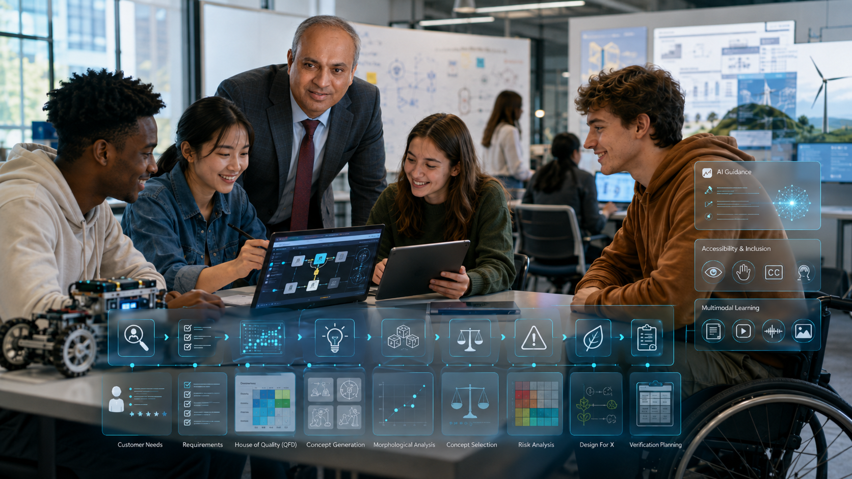 AI-enabled engineering design research with students